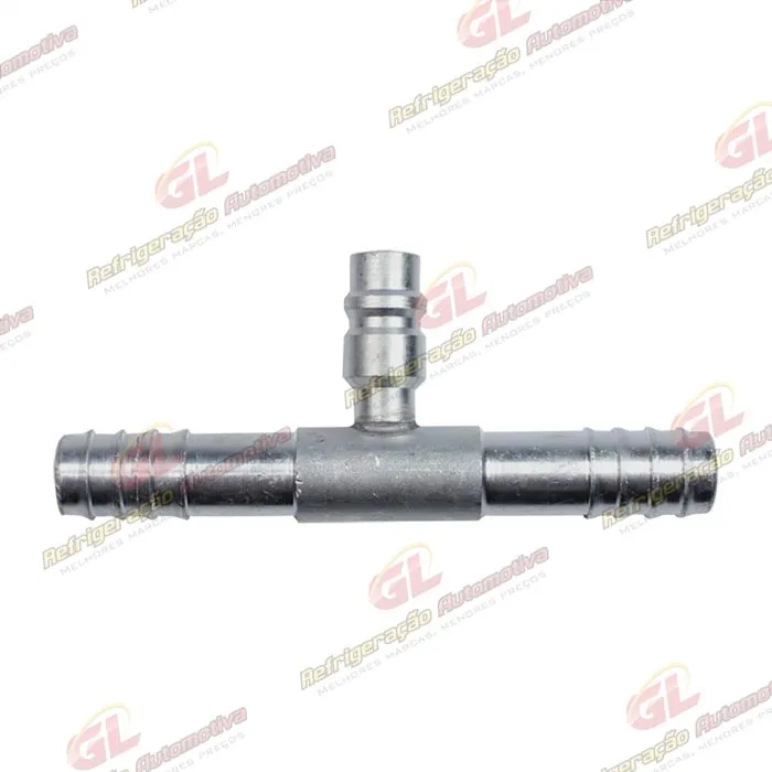 Emenda 10mm Alumínio c/ Válvula de Serviço R134a s/ Clip