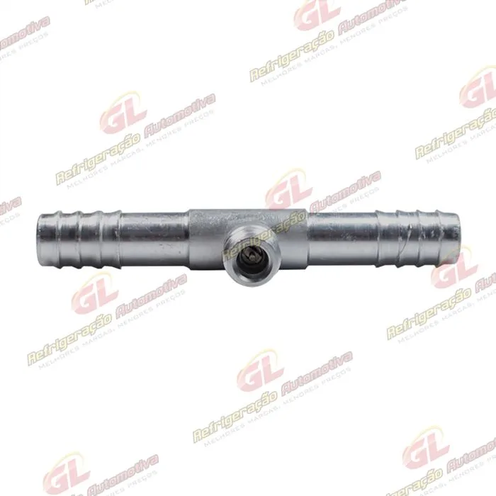 Emenda 10mm Alumínio c/ Válvula de Serviço R134a s/ Clip — foto 2