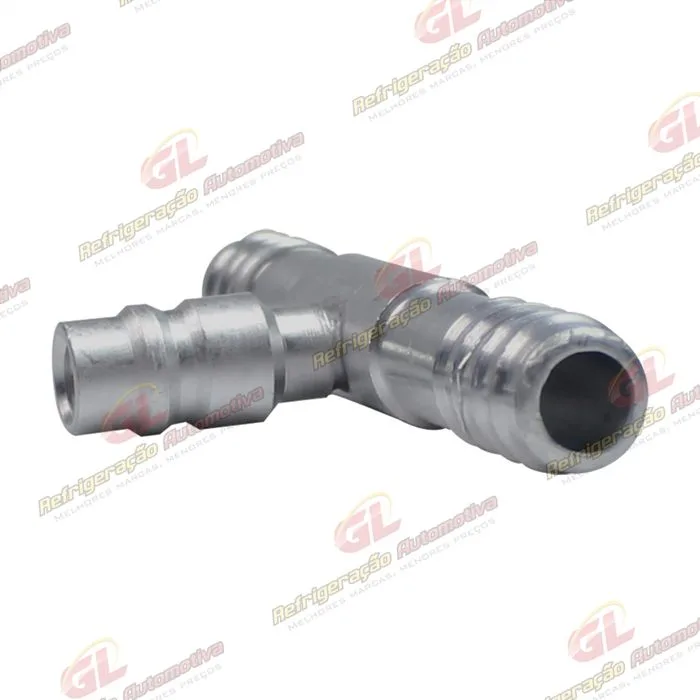 Emenda 10mm Alumínio c/ Válvula de Serviço R134a s/ Clip — foto 3