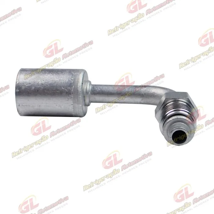 Conexão O'ring 90º Macho 06mm Aluminio Giratória c/ clip — foto 2