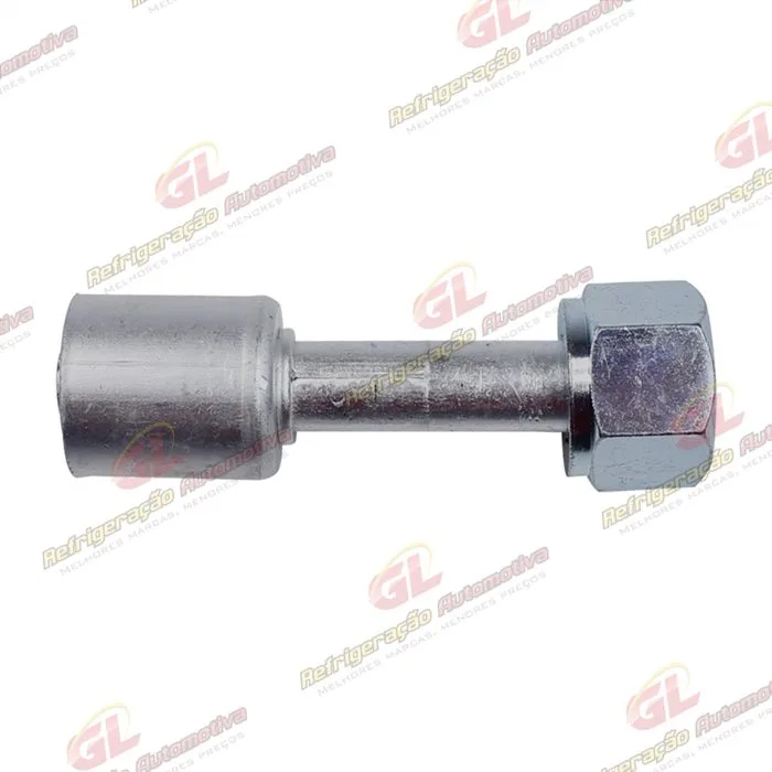 Conexão O'ring Reta Fêmea 12mm Alumínio c/Clip R134a