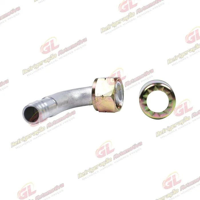 Conexão O'ring 90º Fêmea 12mm Aluminio c/ Clip R134a — foto 3