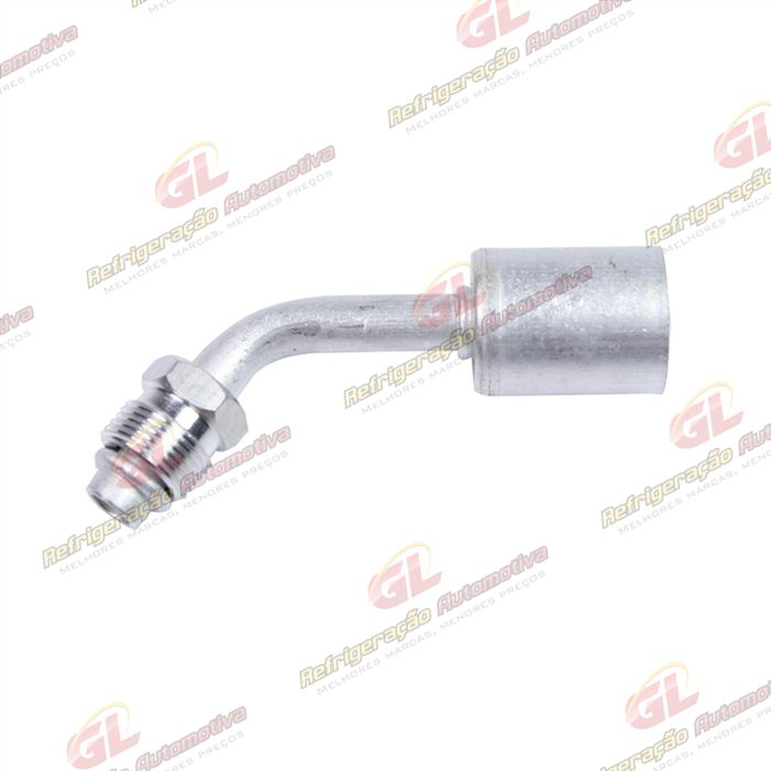 Conexão O'ring 45º Macho 08mm Aluminio Giratória c/ Clip