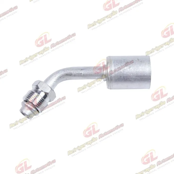 Conexão O'ring 45º Macho 08mm Aluminio Giratória c/ Clip