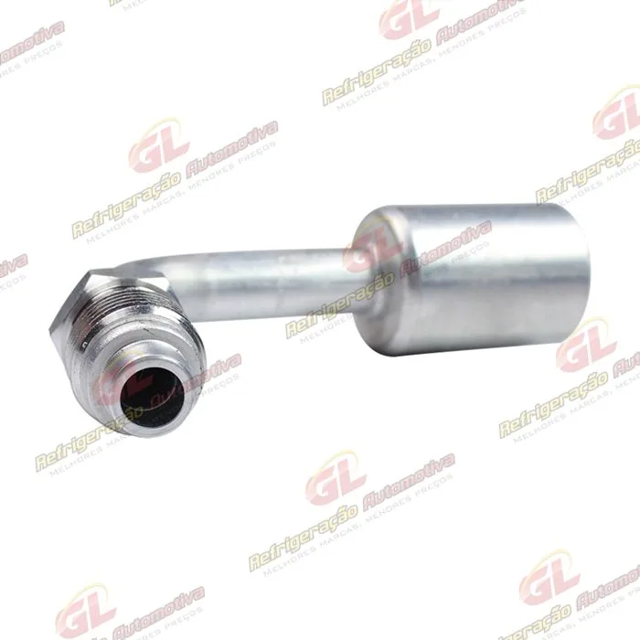 Conexão O'ring 90º Macho 08mm Aluminio Giratoria c/Clip — foto 2