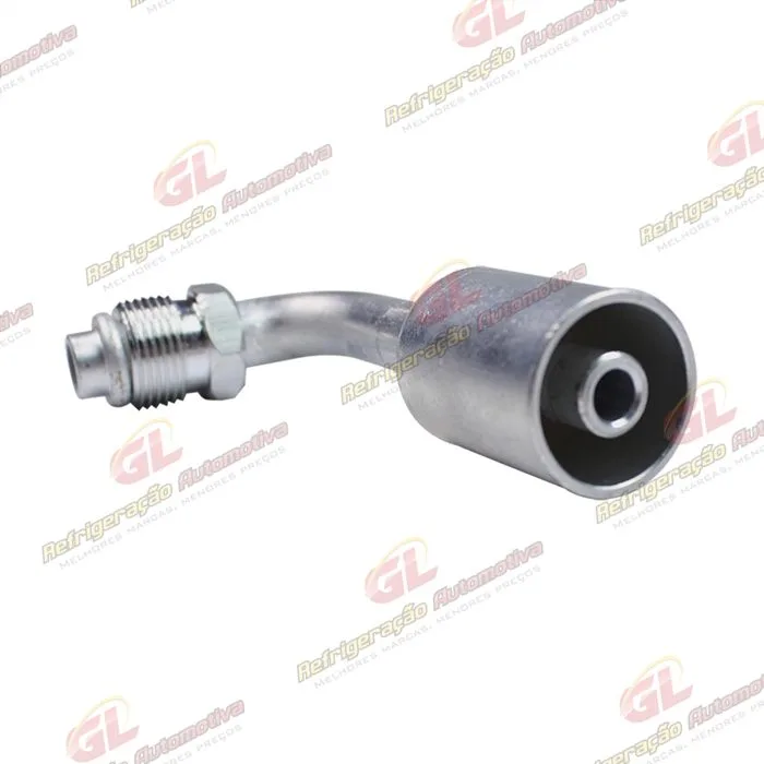 Conexão O'ring 90º Macho 08mm Aluminio Giratoria c/Clip — foto 3
