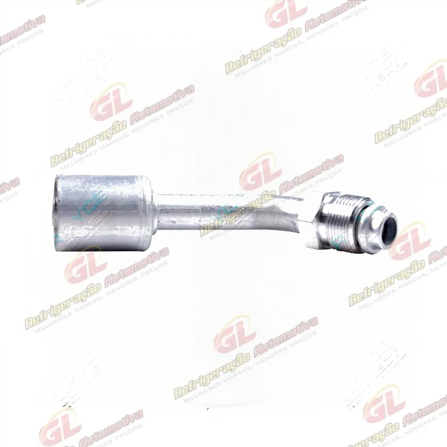Conexão O'ring 45º Macho 10mm Aluminio Giratoria c/Clip