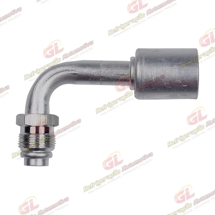 Conexão O'ring 90º Macho 10mm Aluminio Giratoria c/Clip
