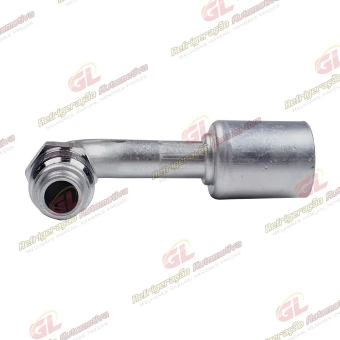 Conexão O'ring 90º Macho 10mm Aluminio Giratoria c/Clip — foto 2