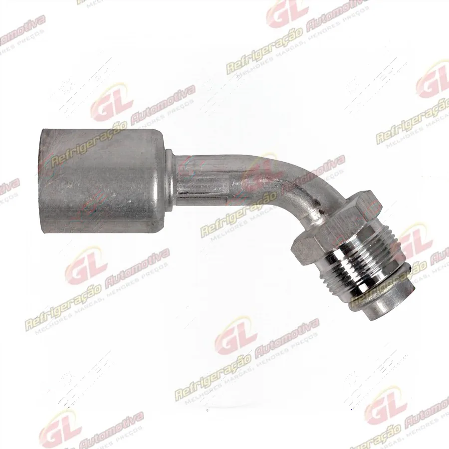 Conexão O'ring 45º Macho 12mm Aluminio Giratória c/ Clip