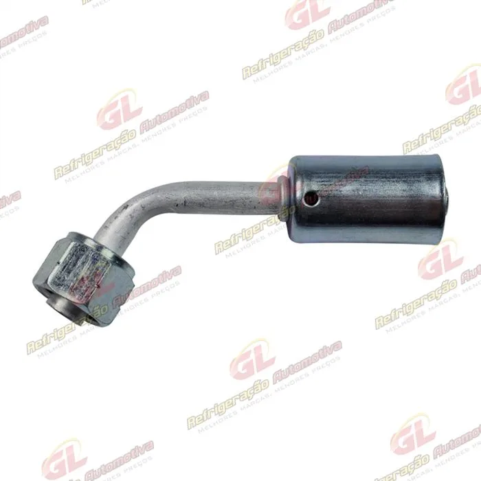 Conexão Radial 45º Fêmea 06mm Aluminio c/ Clip R134a