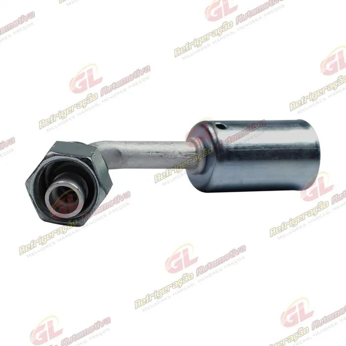 Conexão Radial 45º Fêmea 06mm Aluminio c/ Clip R134a — foto 2
