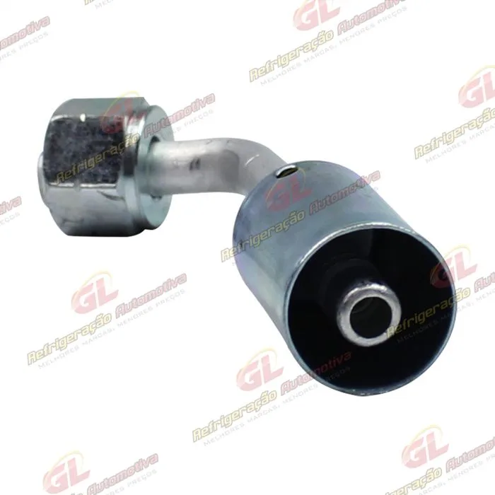 Conexão Radial 45º Fêmea 06mm Aluminio c/ Clip R134a — foto 3