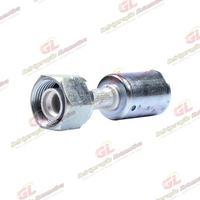 Conexão Radial Reta Fêmea 08mm Aluminio c/ Clip Universal R134a — foto 2