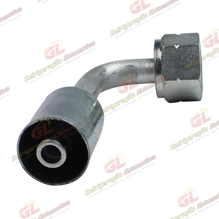 Conexão Radial 90º Fêmea 08mm Aluminio c/ Clip R134a — foto 3