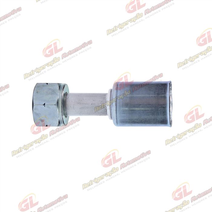 Conexão Radial Reta Fêmea 10mm Aluminio c/Clip R134a