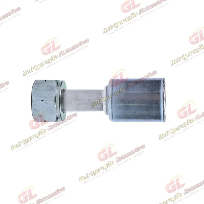 Conexão Radial Reta Fêmea 10mm Aluminio c/Clip R134a