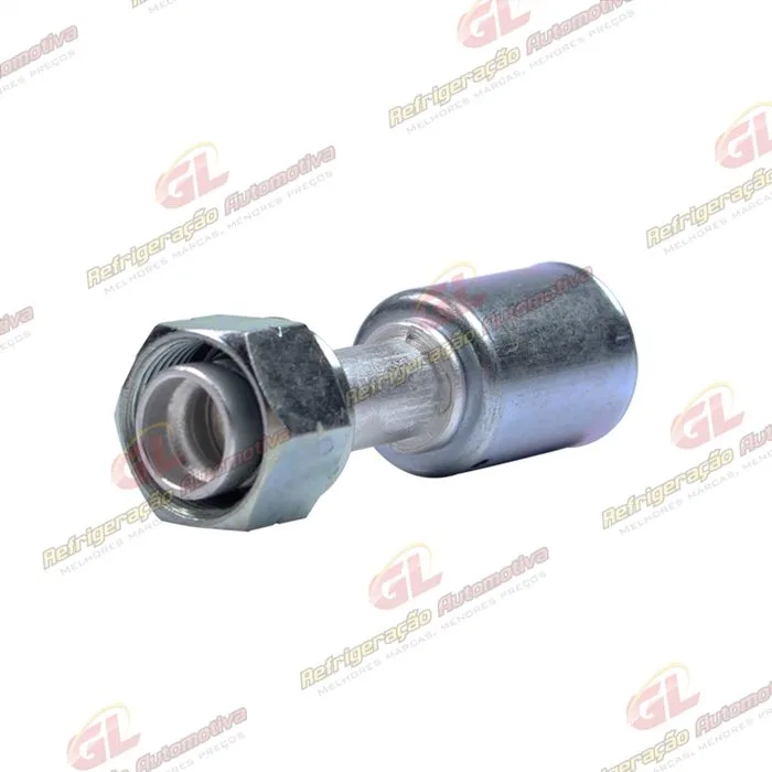 Conexão Radial Reta Fêmea 10mm Aluminio c/Clip R134a — foto 2