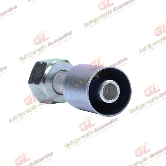 Conexão Radial Reta Fêmea 10mm Aluminio c/Clip R134a — foto 3
