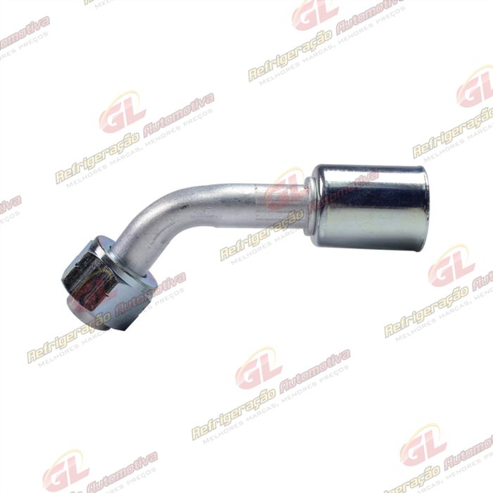 Conexão Radial 45º Fêmea 10mm Aluminio c/ Clip R134a