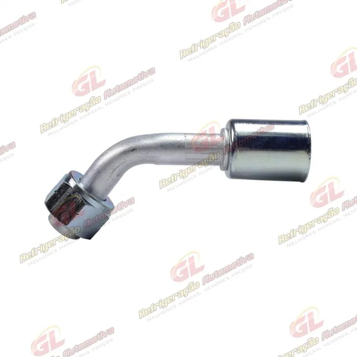Conexão Radial 45º Fêmea 10mm Aluminio c/ Clip R134a