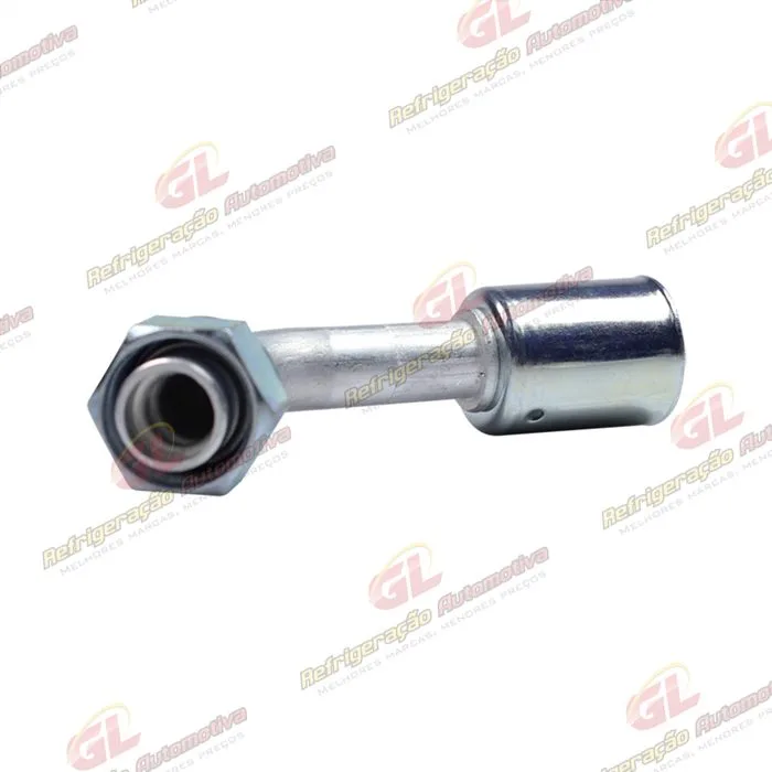 Conexão Radial 45º Fêmea 10mm Aluminio c/ Clip R134a — foto 2
