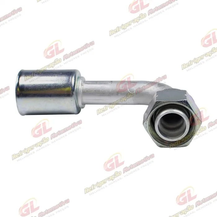 Conexão Radial 90º Fêmea 10mm Aluminio c/Clip R134a — foto 2