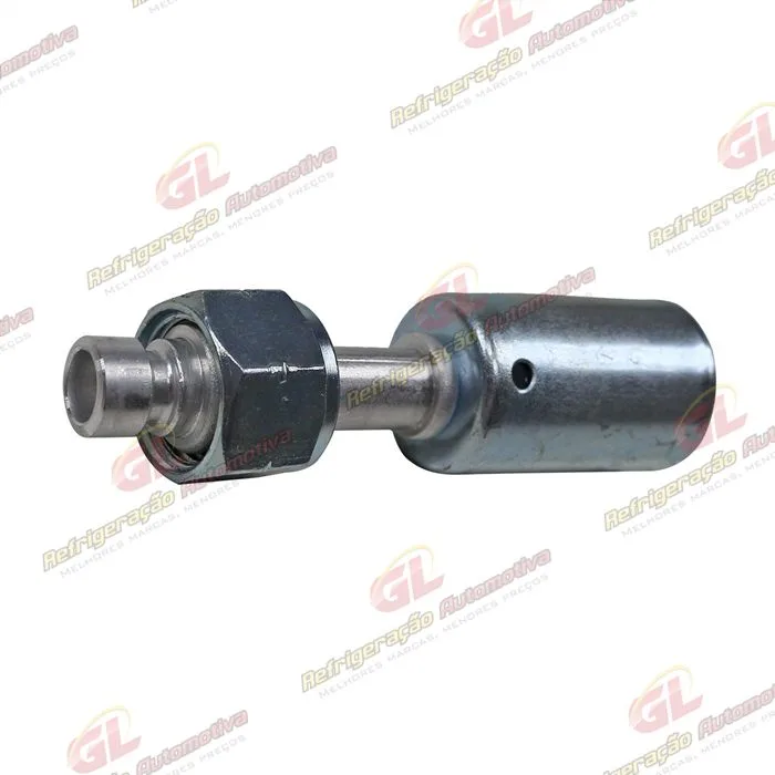 Conexão Radial R134-A Reta Fêmea 06mm Aluminio Sem Clip — foto 2