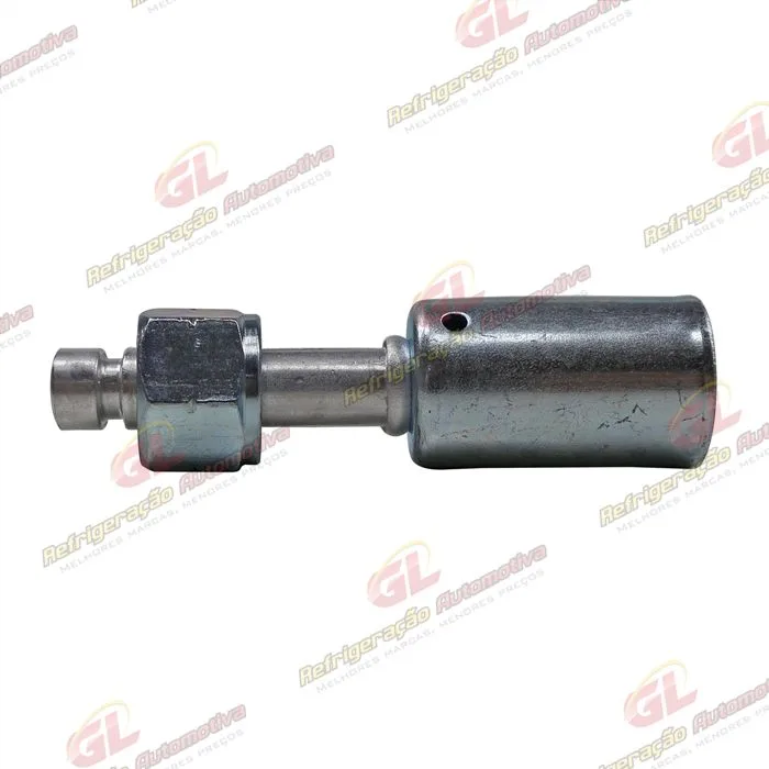 Conexão Radial R134-A Reta Fêmea 06mm Aluminio Sem Clip — foto 3