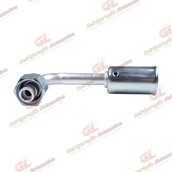 Conexão Radial 90º Fêmea 06mm Aluminio c/Clip R134a — foto 2