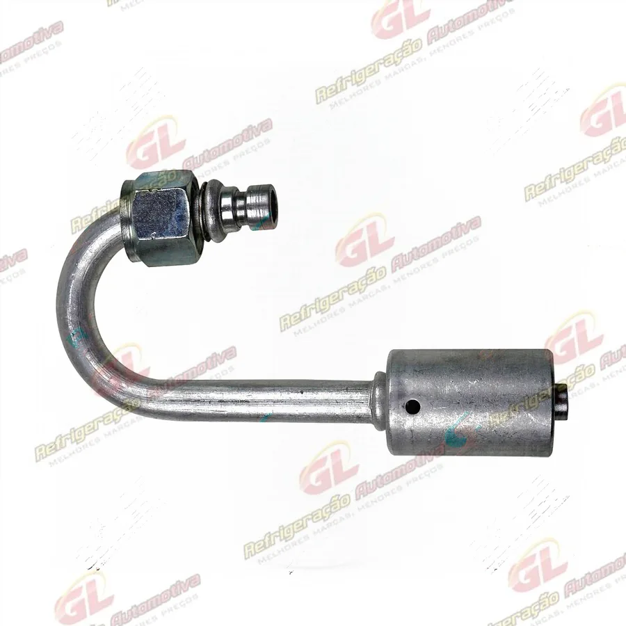 Conexão Radial 180º Fêmea 06mm Aluminio Com Clip R134a