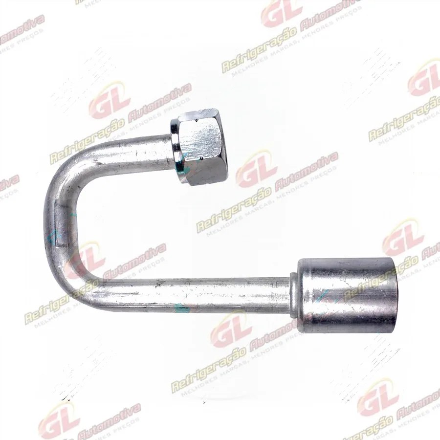 Conexão Radial 180º Fêmea 10mm Aluminio c/ Clip R134a