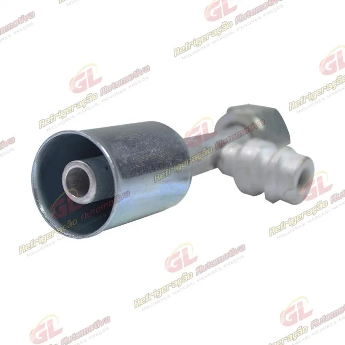 Conexão O'ring Reta Fêmea 08mm Aluminio c/ Válvula de Serviço R134a c/ Clip — foto 4