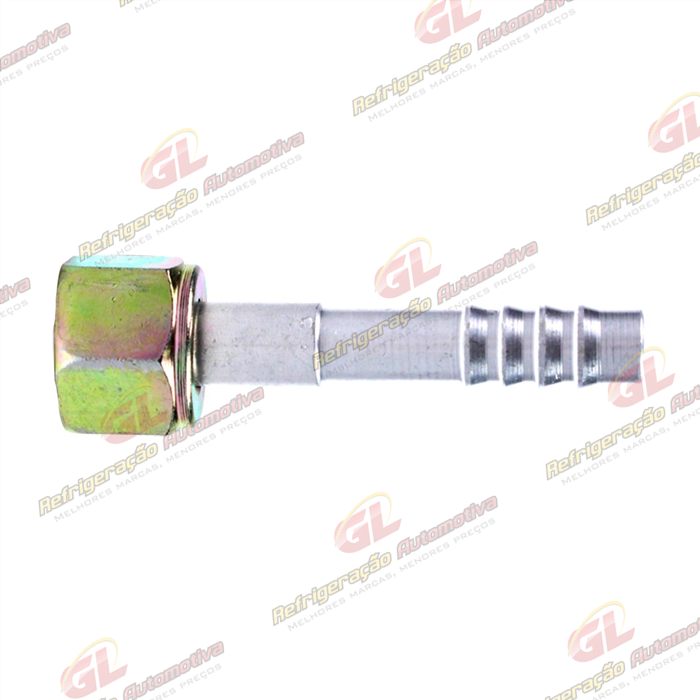 Conexão O'ring Reta Fêmea 06mm Aluminio s/ Clip