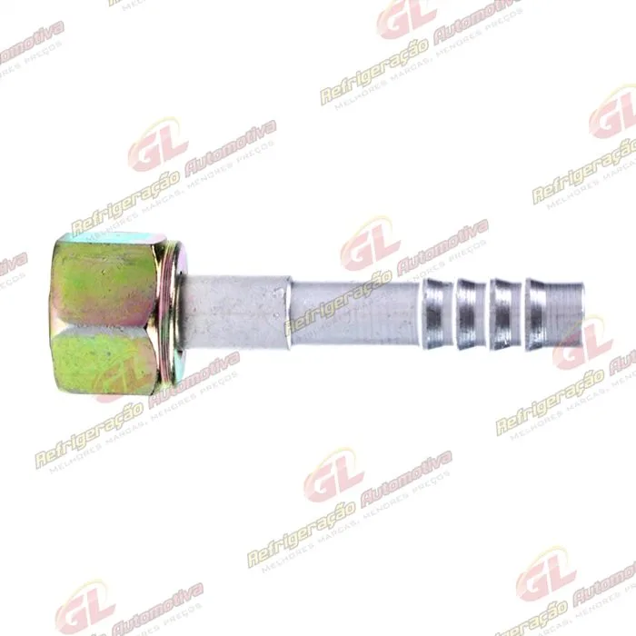 Conexão O'ring Reta Fêmea 06mm Aluminio s/ Clip