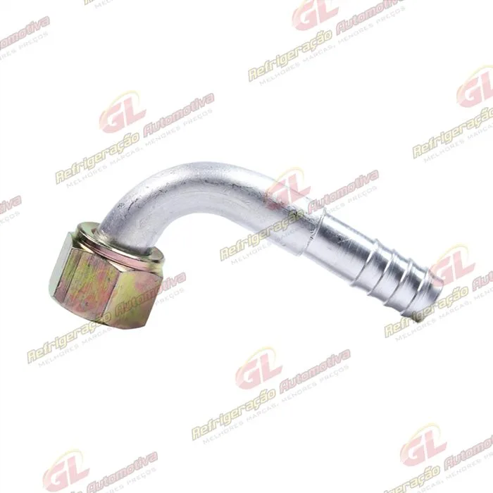Conexão O'ring 90º Fêmea 10mm Aluminio s/ Clip