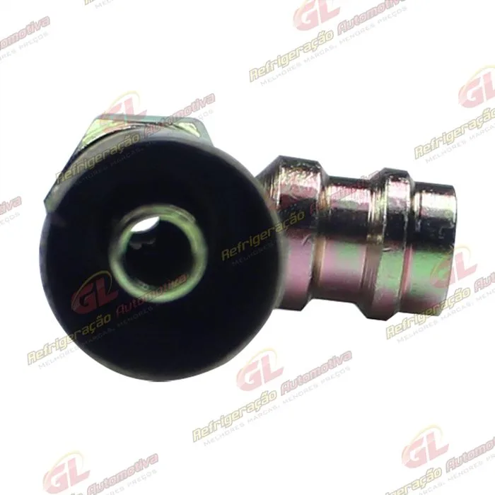 Conexão O'ring Reta Fêmea 06mm Aço c/ Válvula de Serviço R134a c/ Clip — foto 4