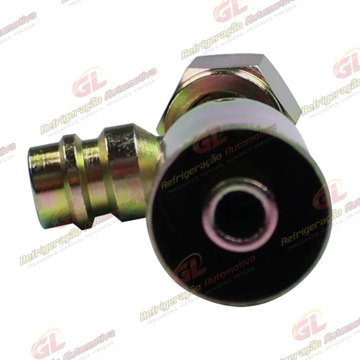 Conexão O'ring Reta Fêmea 08mm Aço c/ Válvula de Serviço R134a c/Clip — foto 4