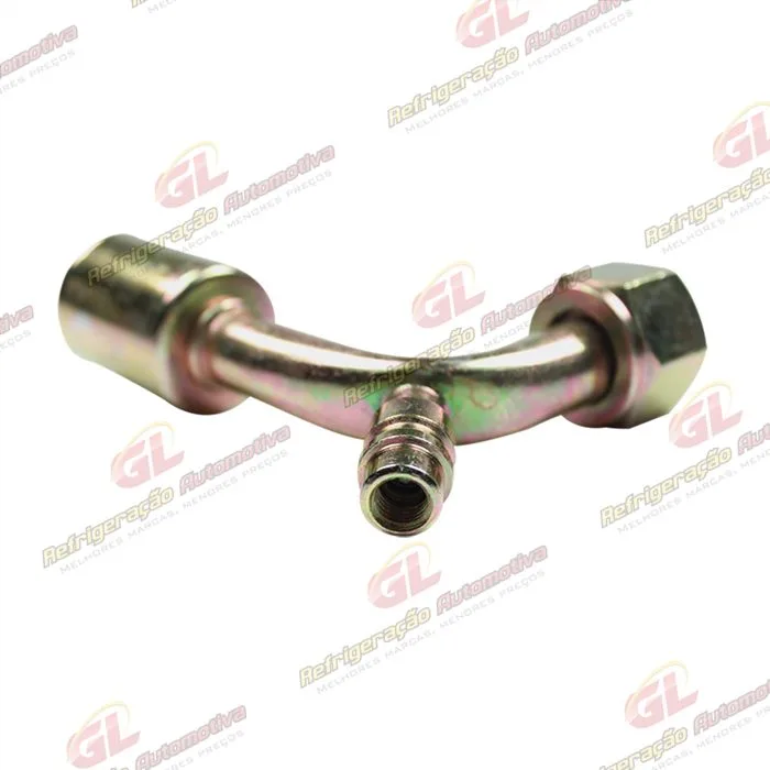 Conexão O'ring 90º Fêmea 10mm Aço c/ Válvula de Serviço R134a c/ Clip — foto 4