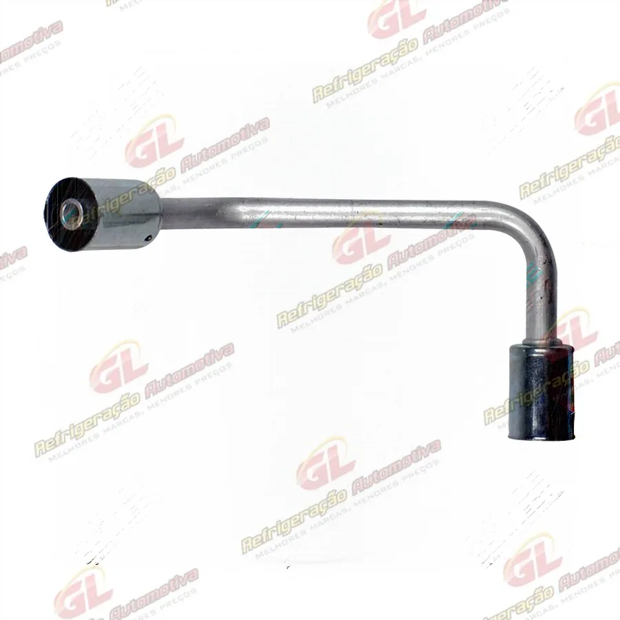 Conexão Alumínio Curva 08mm da Mangueira do Compressor ao Condensador Volkswagen Gol AT 8 e 16 Válvulas/ Turbo 1997> R134a