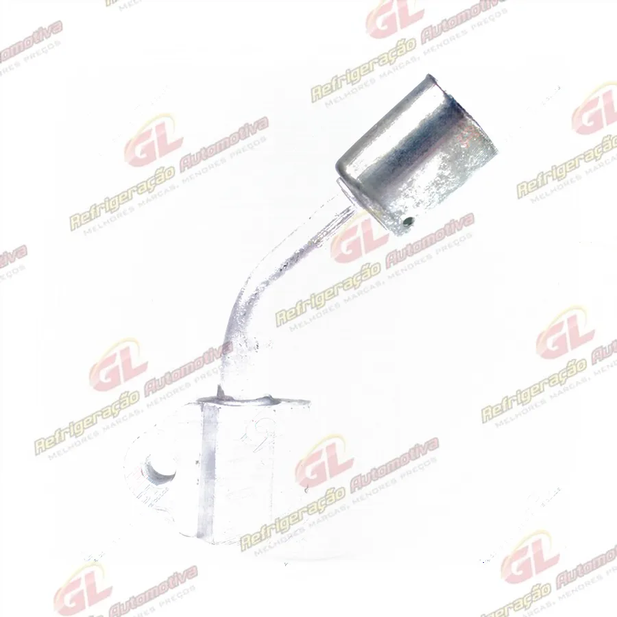 Conexão 10mm Alumínio Block Fitting 45° do Compressor ao Tubo Intermediario Gol AT 1.0 8 e 16 Válvulas / Turbo 1997>
