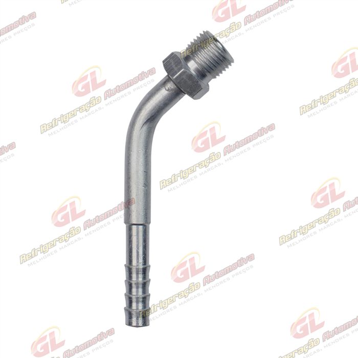 Conexão O´ring 45º Macho 06mm Aluminio Fixo s/ Clip