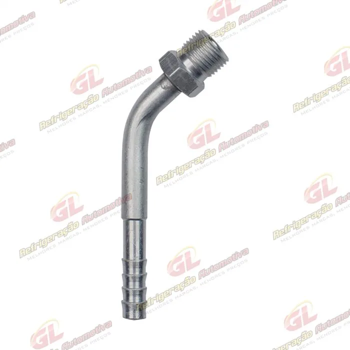 Conexão O´ring 45º Macho 06mm Aluminio Fixo s/ Clip