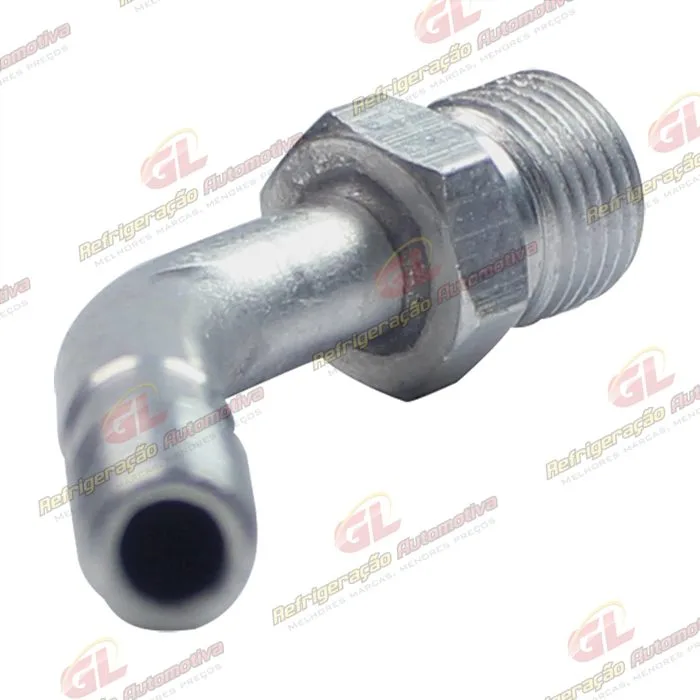Conexão O´ring 45º Macho 06mm Aluminio Fixo s/ Clip — foto 2