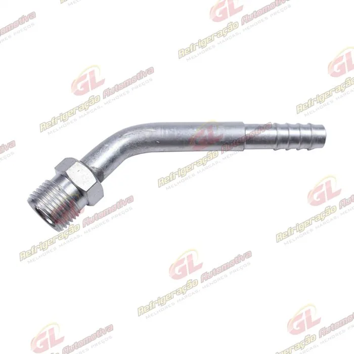 Conexão O´ring 45º Macho 08mm Aluminio Fixo s/ Clip