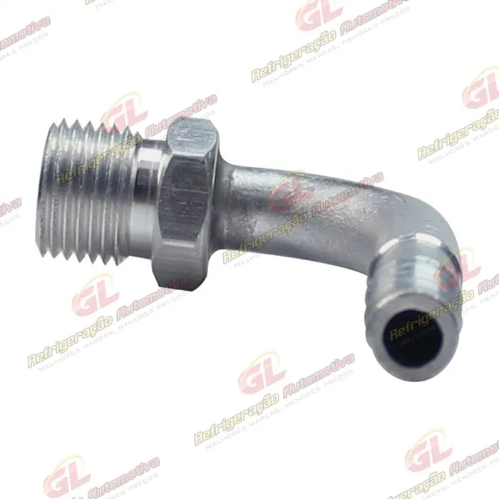 Conexão O´ring 90º Macho 06mm Aluminio Fixo s/ Clip — foto 2