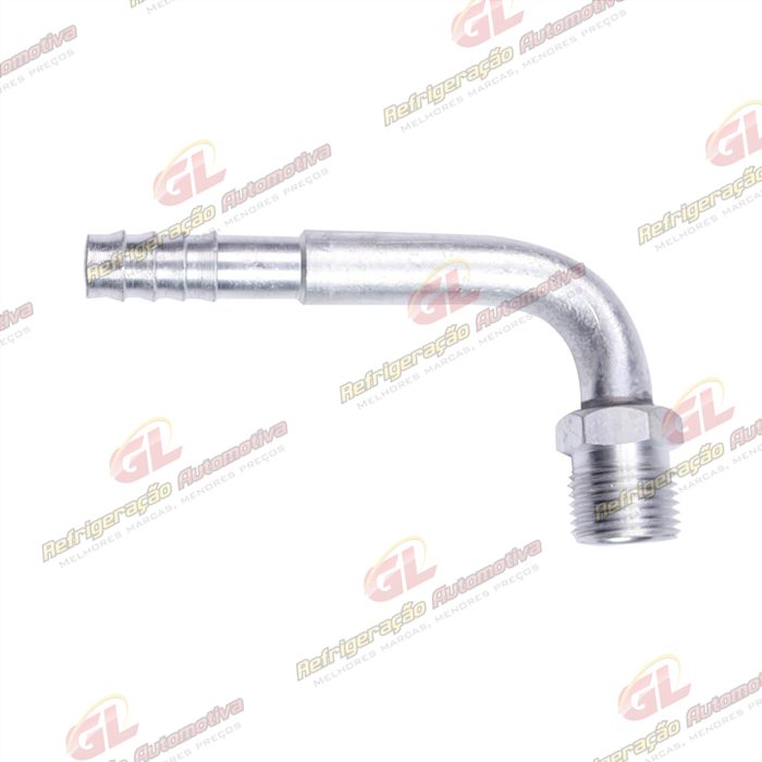 Conexão O´ring 90º Macho 08mm Aluminio Fixo s/ Clip