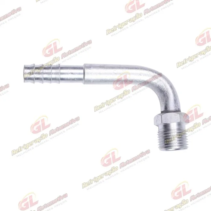Conexão O´ring 90º Macho 08mm Aluminio Fixo s/ Clip
