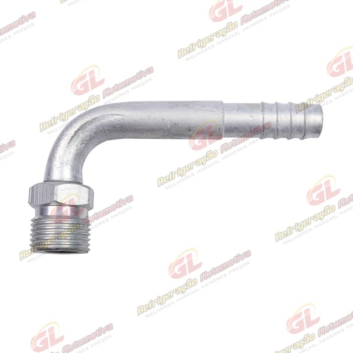 Conexão O'ring 90º Macho 10mm Aluminio Fixo s/ Clip