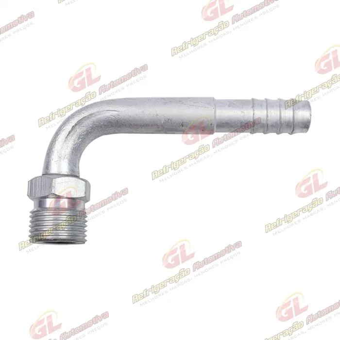 Conexão O'ring 90º Macho 10mm Aluminio Fixo s/ Clip